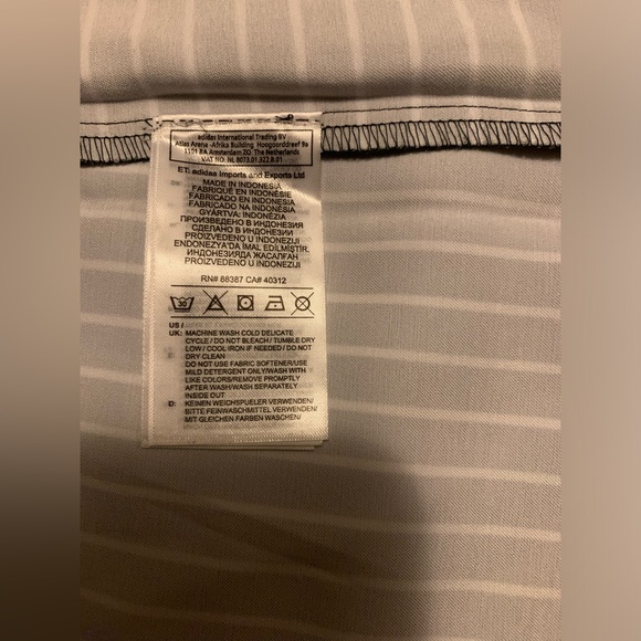 ✨⚡️💥Adidas Trefoil Originals Satin Black White Striped Tee Dress - Picture 11 of 15